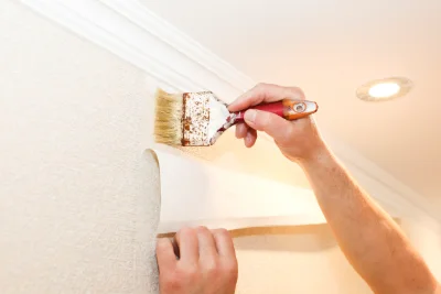 Pose de papier peint à Llauro — revêtements muraux et toiles de verre